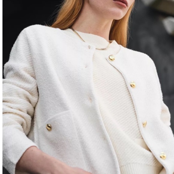 Barbour Jackets & Blazers - Barbour Celeste Cardigan, Cream, US4/UK8